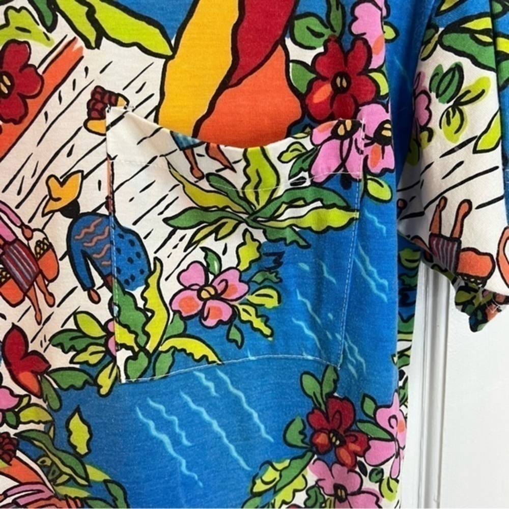 Vintage Gitano Floral Graphic Pocket Tee Colorful Print - Picture 7 of 7